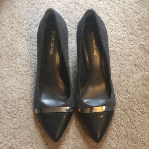 Low heel black grey and silver